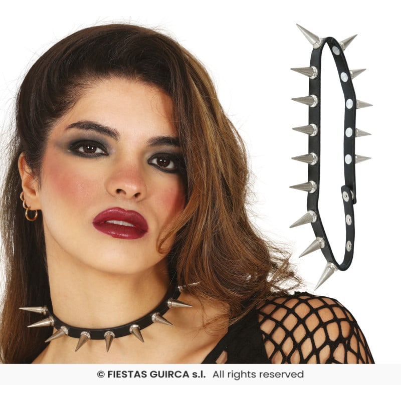 Gargantilla Punk con Pinchos Plateados