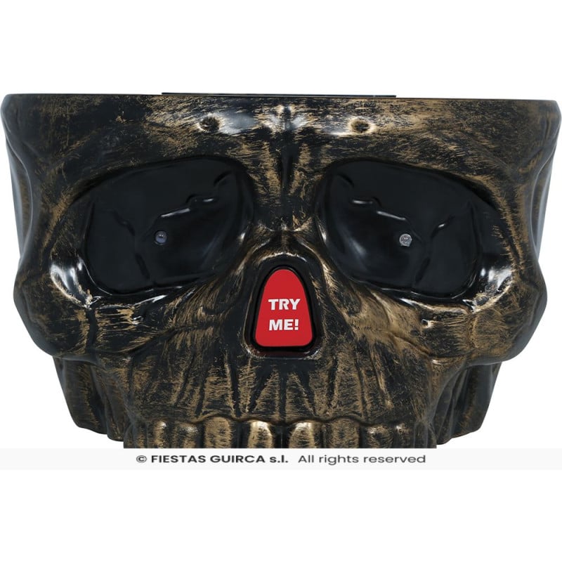 Bol Calavera para Caramelos con Mano Sorpresa y Luz 15x25 cm