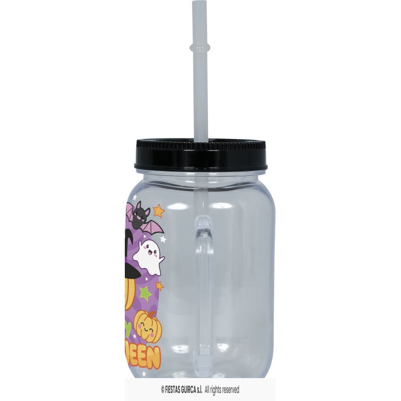 Jarra Happy Halloween con Pajita 14 cm