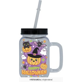 Jarra Happy Halloween con Pajita 14 cm