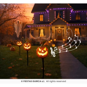 Calabazas Decorativas con Luz y Sonido 13 cm