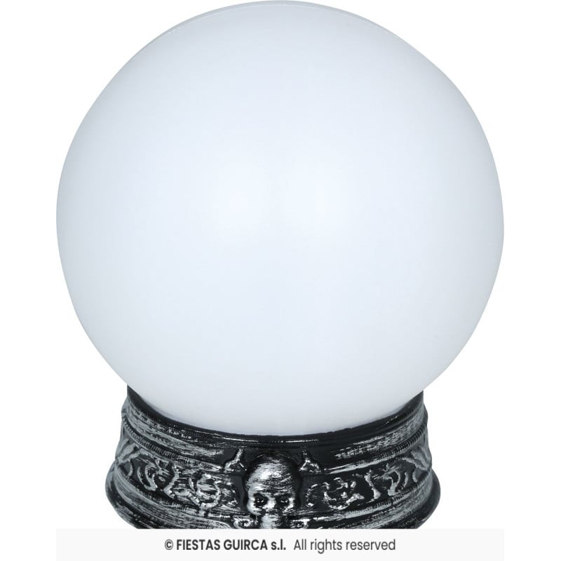 Bola de Cristal con Luz Multicolor y Base de Calavera 20 cm