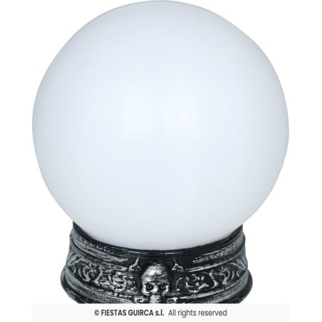 Bola de Cristal con Luz Multicolor y Base de Calavera 20 cm
