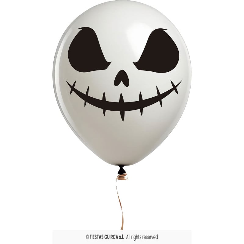 Pack 10 Globos Calavera Blancos 30 cm