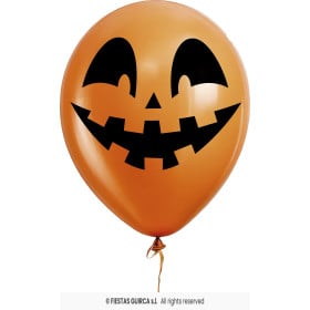 Pack 10 Globos Naranjas de Calabaza 30 cm 2