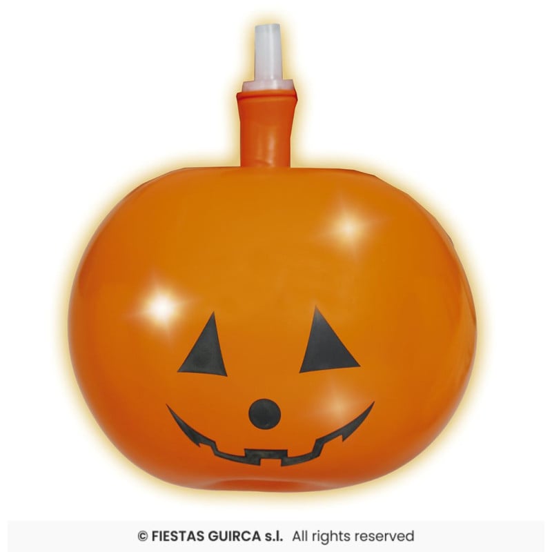 Pack 10 Globos Naranjas Calabaza con Luz 30 cm