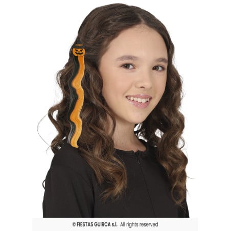 Mechón Infantil Calabaza Naranja y Negro 40 cm