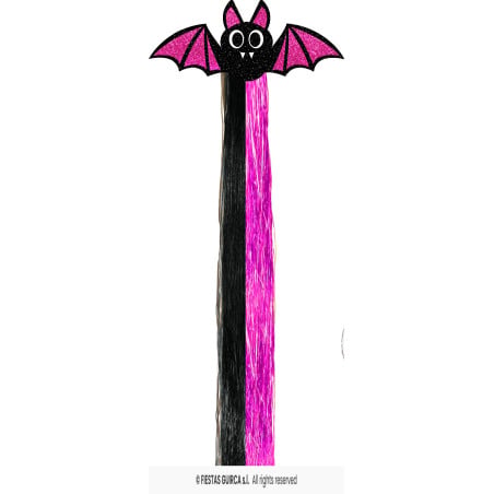 Mechón Infantil Murciélago Rosa y Negro 40 cm