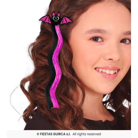 Mechón Infantil Murciélago Rosa y Negro 40 cm