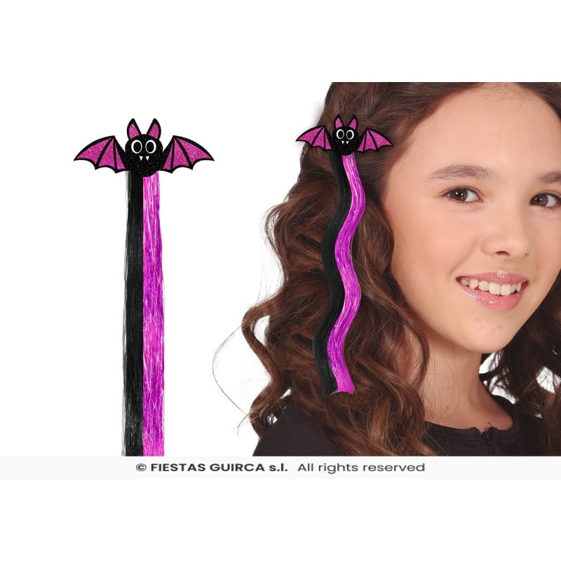 Mechón Infantil Murciélago Rosa y Negro 40 cm