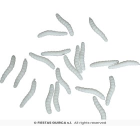 Pack de 20 Gusanos Blancos Decorativos de 4 cm 2