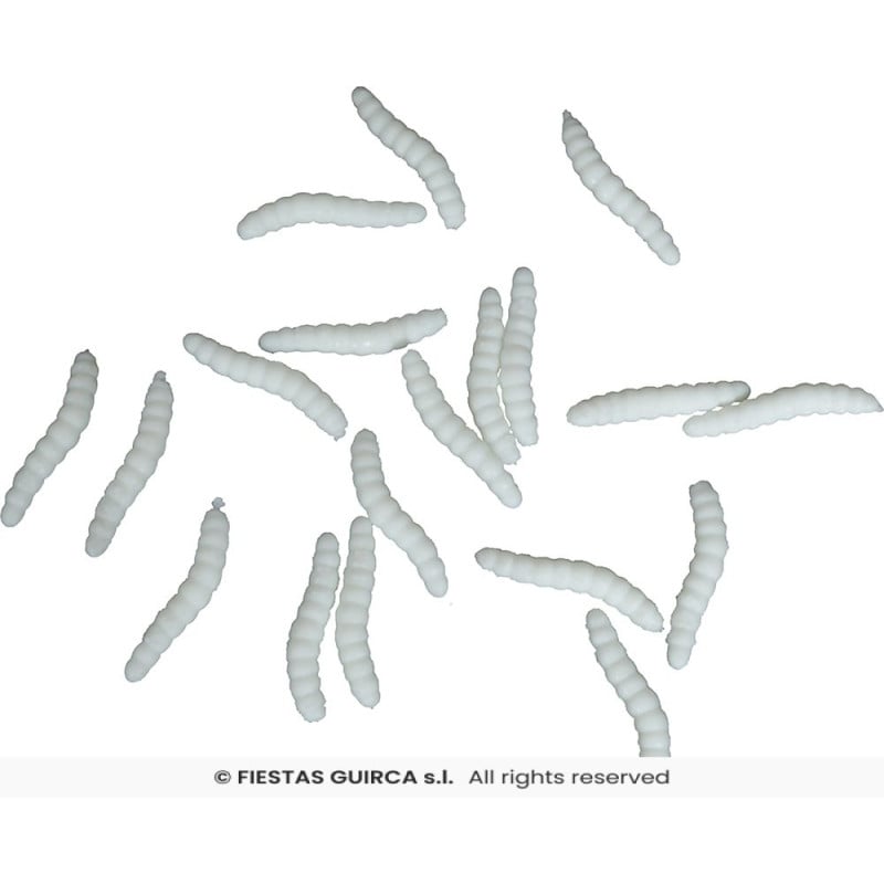 Pack de 20 Gusanos Blancos Decorativos de 4 cm