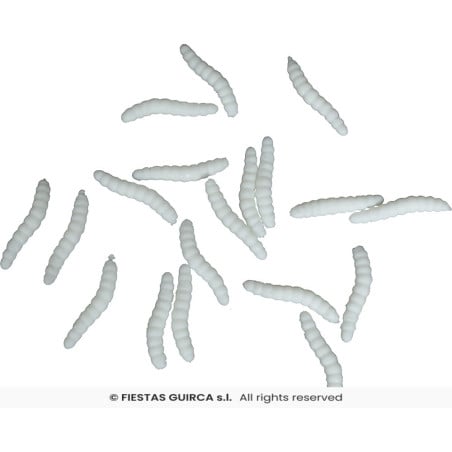 Pack de 20 Gusanos Blancos Decorativos de 4 cm