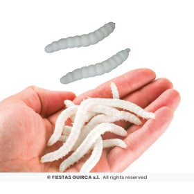 Pack de 20 Gusanos Blancos Decorativos de 4 cm