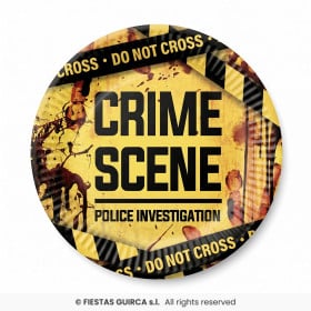 Pack de 6 Platos Crime Scene de 23 cm