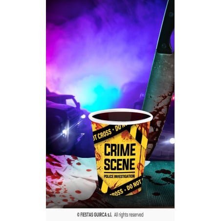 Pack de 6 Vasos Crime Scene de 240 ml