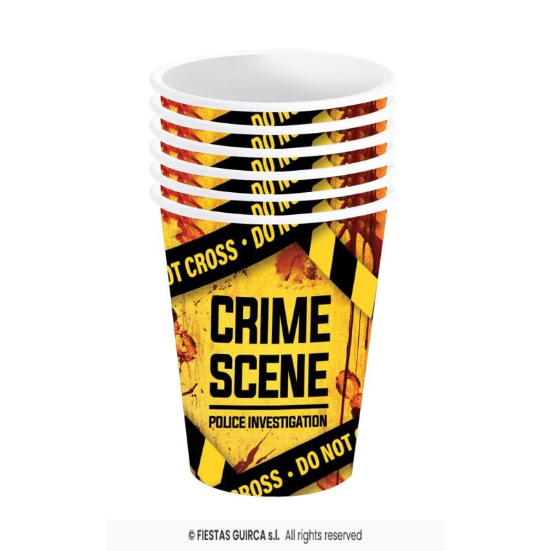 Pack de 6 Vasos Crime Scene de 240 ml