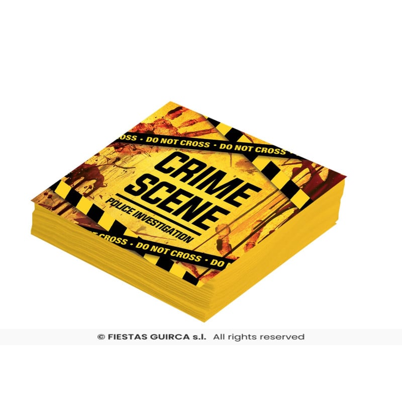 Pack de 20 Servilletas Crime Scene 16 x 16 cm