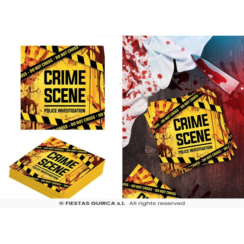 Pack de 20 Servilletas Crime Scene 16 x 16 cm
