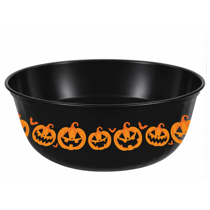 Bol de Halloween Negro con Calabazas 27 cm