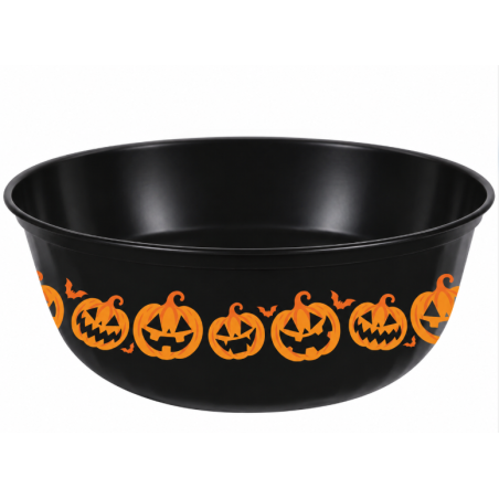 Bol de Halloween Negro con Calabazas 27 cm