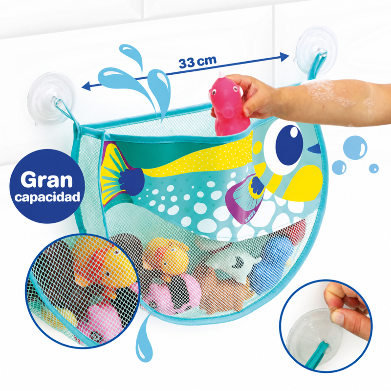LUDI Red De Almacenamiento Pececito XXL Para Bañera