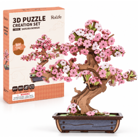 Rolife Puzzle 3D Sakura Bonsai 263 Piezas De Rolife
