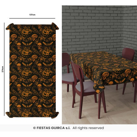 Mantel Calabazas Góticas 137 x 274 cm
