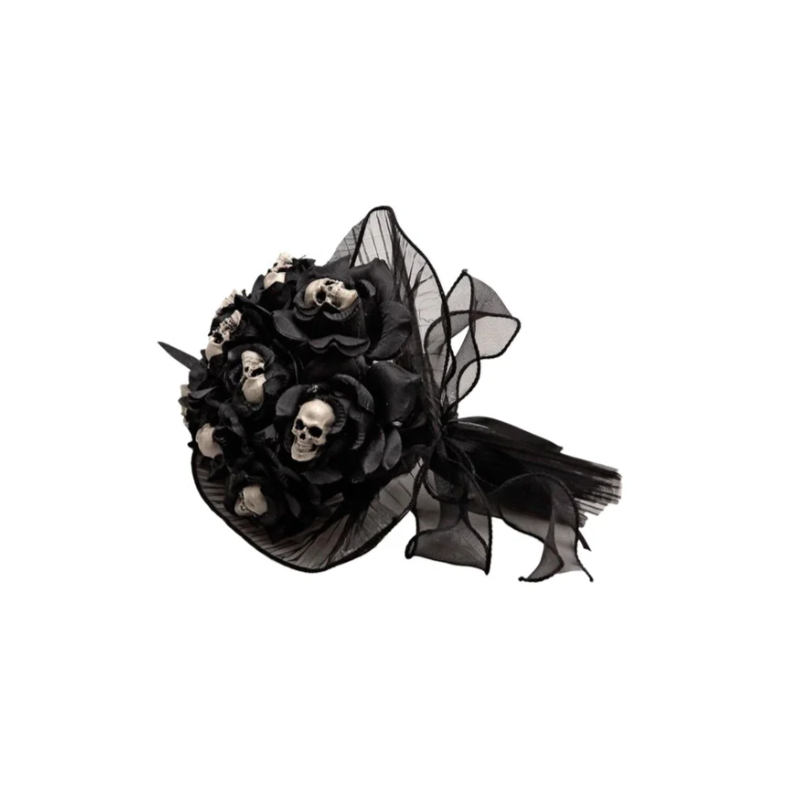 Ramo de Rosas Negras con Calaveras 25 x 22 cm