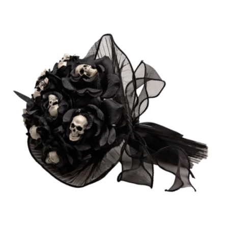 Ramo de Rosas Negras con Calaveras 25 x 22 cm