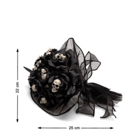 Ramo de Rosas Negras con Calaveras 25 x 22 cm 2