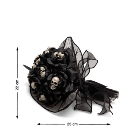 Ramo de Rosas Negras con Calaveras 25 x 22 cm