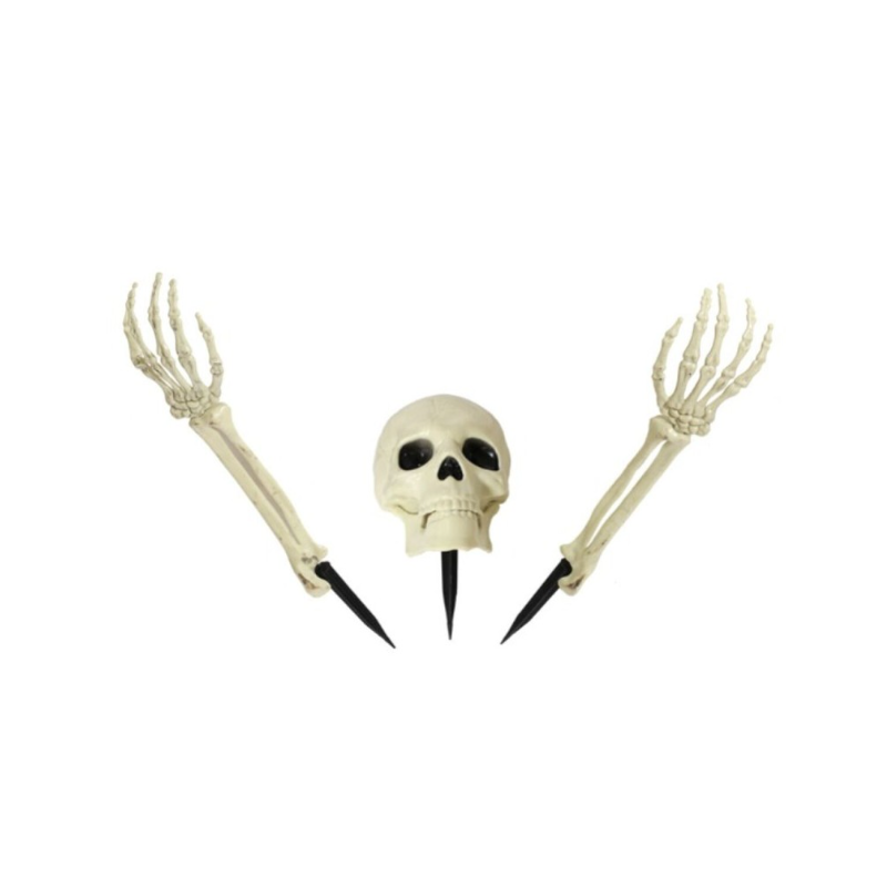 Set Calavera y Brazos Esqueleto para Jardín 37 x 25 cm