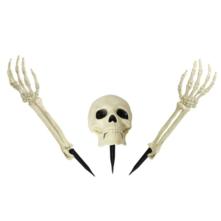 Set Calavera y Brazos Esqueleto para Jardín 37 x 25 cm
