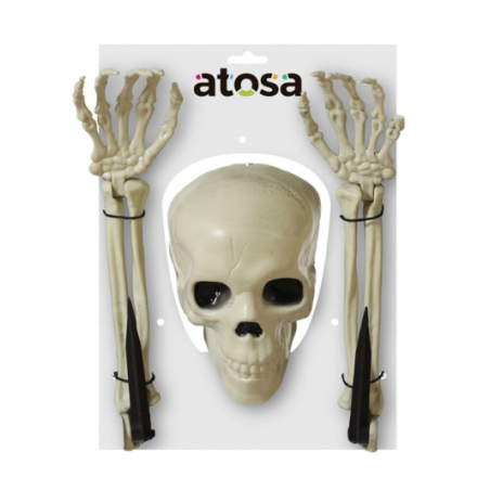 Set Calavera y Brazos Esqueleto para Jardín 37 x 25 cm