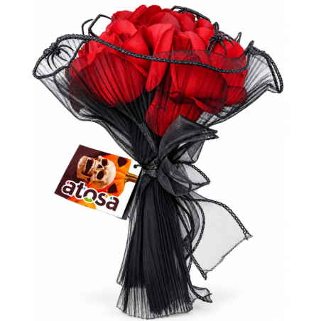 Ramo de Rosas Rojas con Arañas
