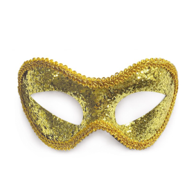 Antifaz Veneciano Dorado con Lentejuelas