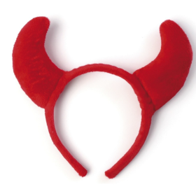 Diadema con Cuernos de Diablo Rojo