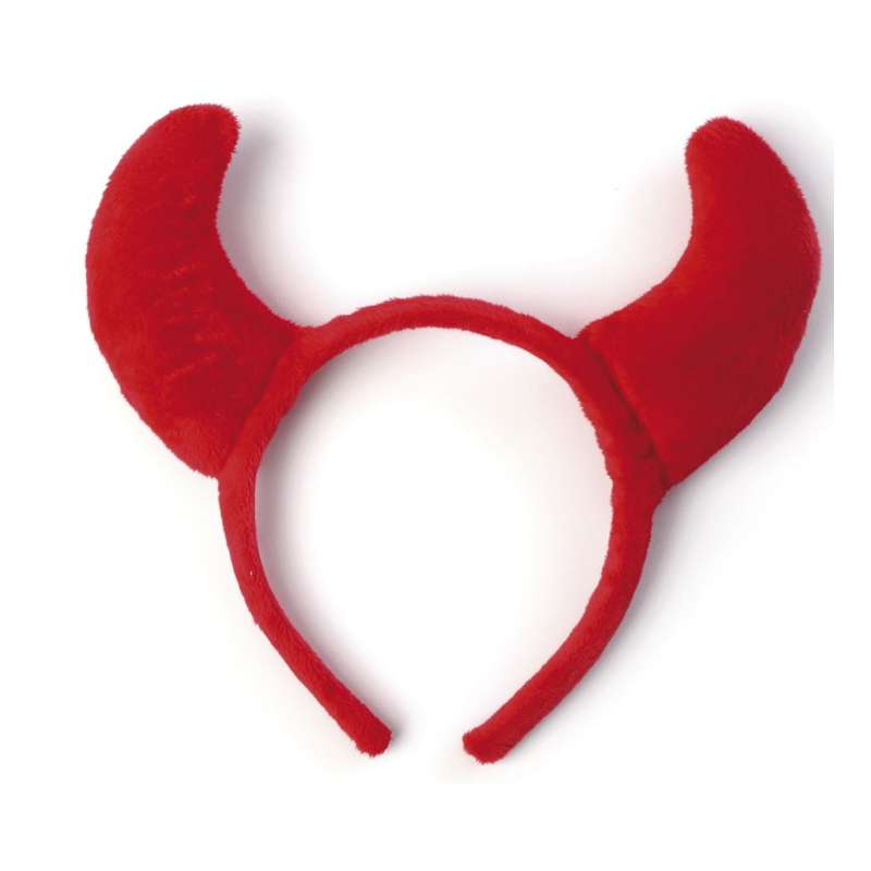 Diadema con Cuernos de Diablo Rojo