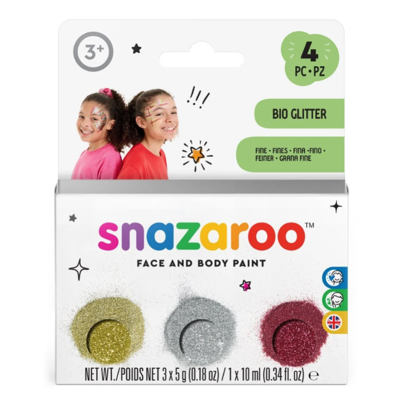 Snazaroo Pack 3 Purpurinas + Fijador