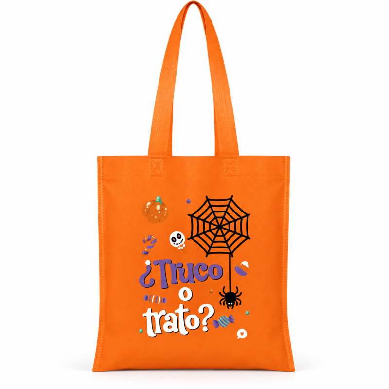 Bolsa De Tela Naranja Truco O Trato De Creative Story