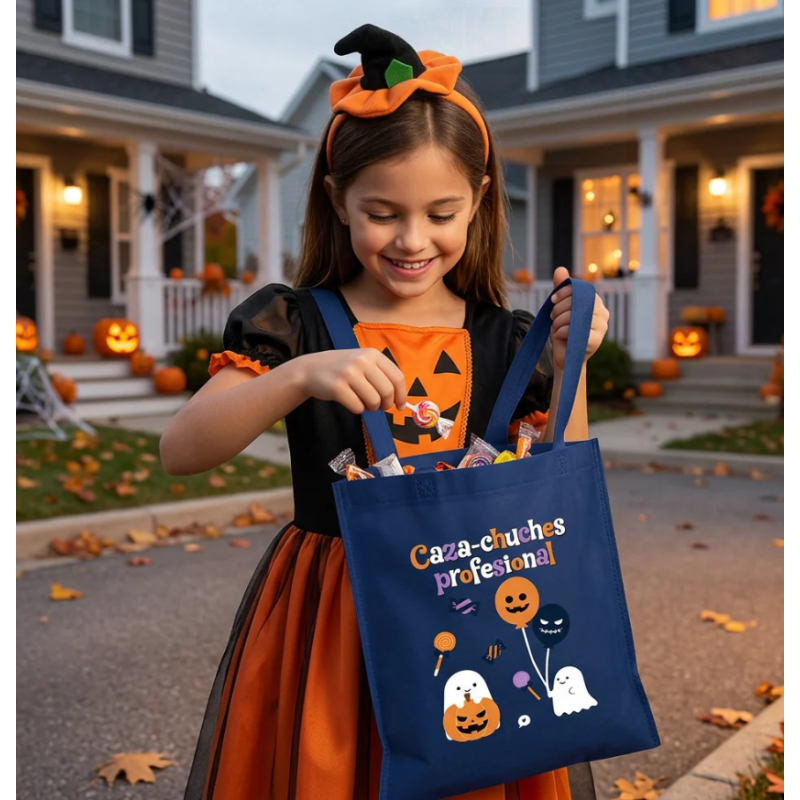 Bolsa De Tela Halloween Caza Chuches Profesional