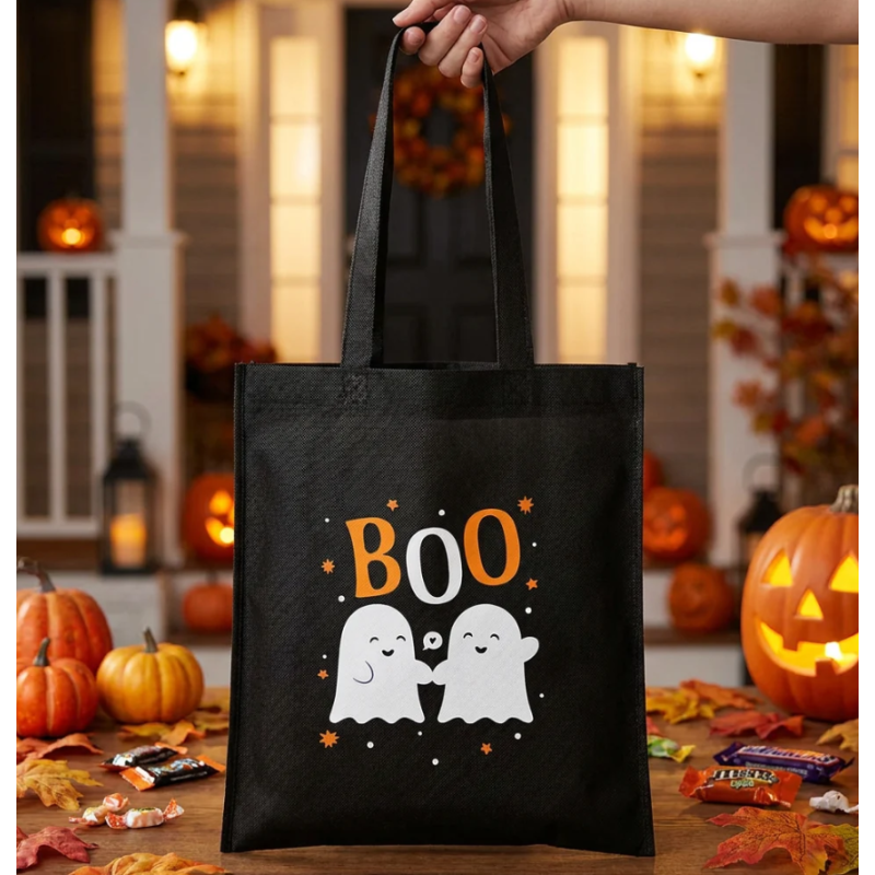 Bolsa De Tela Halloween Fantasma BOO!