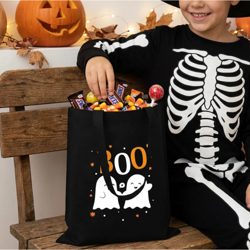 Bolsa De Tela Halloween Fantasma BOO!