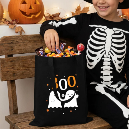 Bolsa De Tela Halloween Fantasma BOO!
