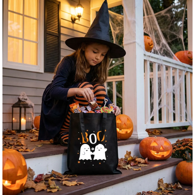 Bolsa De Tela Halloween Fantasma BOO!
