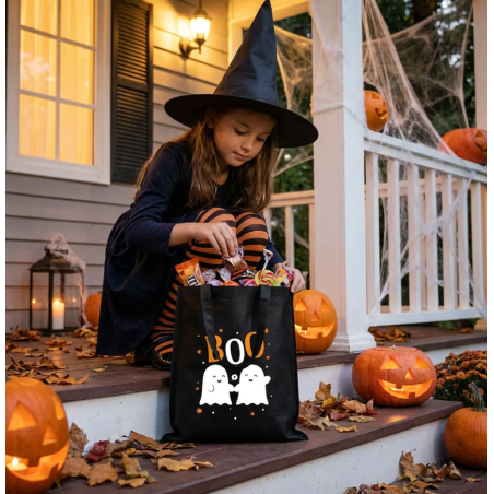 Bolsa De Tela Halloween Fantasma BOO!