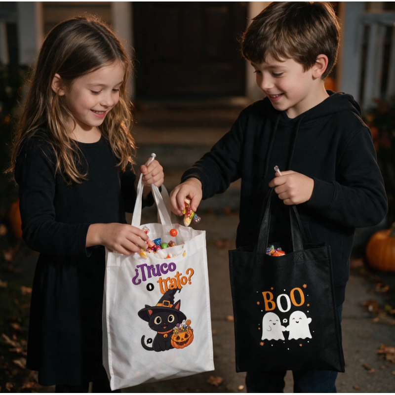 Bolsa De Tela Halloween Fantasma BOO!