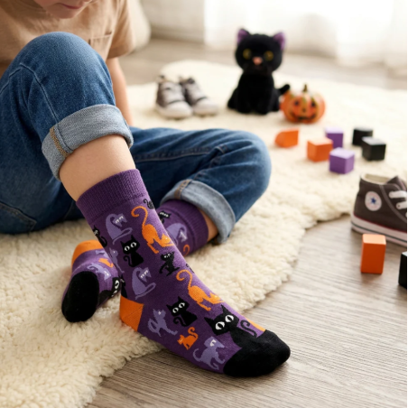 Calcetines Halloween Gatos Negros Talla 24-29