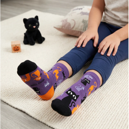 Calcetines Halloween Gatos Negros Talla 30-35